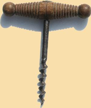 Tee shape corkscrew - oak handle