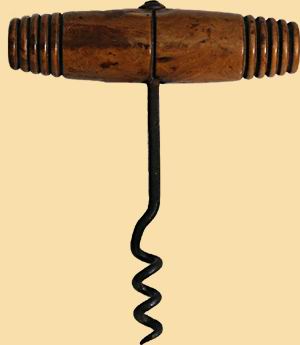 T shape corkscrew with boxwood handle