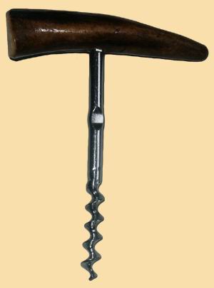 T shape corkscrew with tine handle