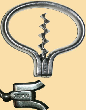 Folding corkscrew with a bow shaped handle